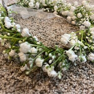 Floral Green and White Kids Headband- flower girl